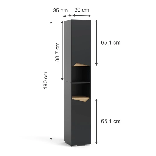 Vicco Marelle magas álló szekrény, antracit-tölgy, 180 cm 