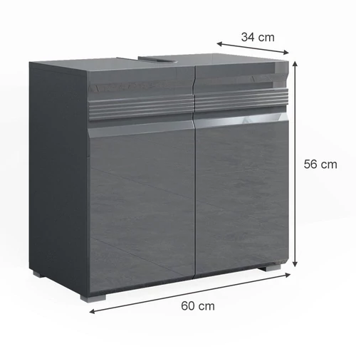 Vicco Freddy mosdószekrény, 60 cm, magasfényű antracit 