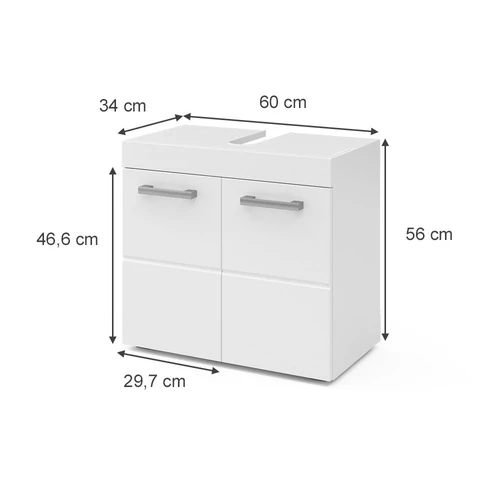 Vicco Luna mosdószekrény, 60 cm, fehér