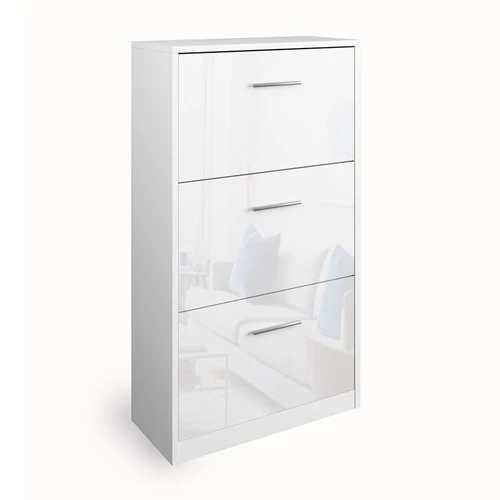 Vicco Gizmo 3 ajtós cipősszekrény, magasfényű fehér, 59x105 cm