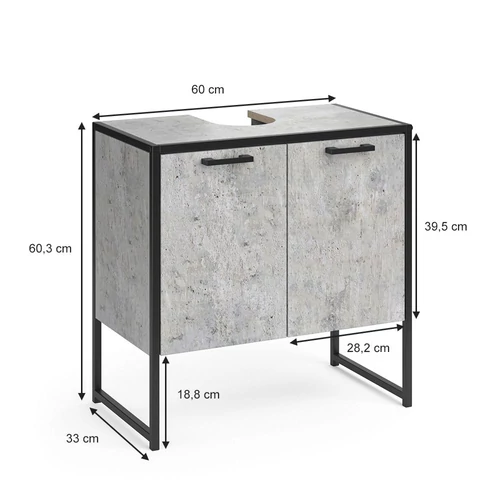 Vicco Fyrk mosdószekrény, 60 cm, beton