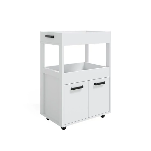 Vicco Simon gurulós bárszekrény, fehér, 60 cm