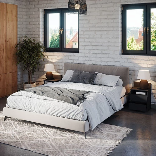 Vicco Monty 2 fiókos éjjeliszekrény szett, 2 db, fekete