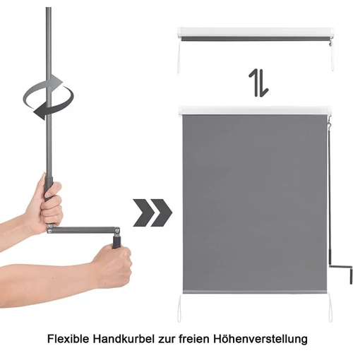 Woltu 100×140 cm kültéri roló hajtókarral, sötétszürke
