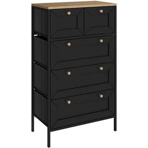 Vicco Belaro 5 fiókos komód – fekete, 56 × 30 × 95 cm