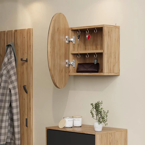 Vicco arany tölgy tükrös fürdőszobai szekrény – 50 × 50 × 17 cm