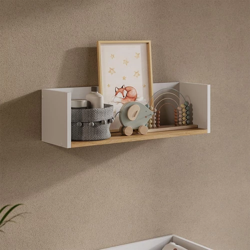 Vicco Viktor fehér falipolc arany tölgy betéttel – 60 × 20 × 20 cm