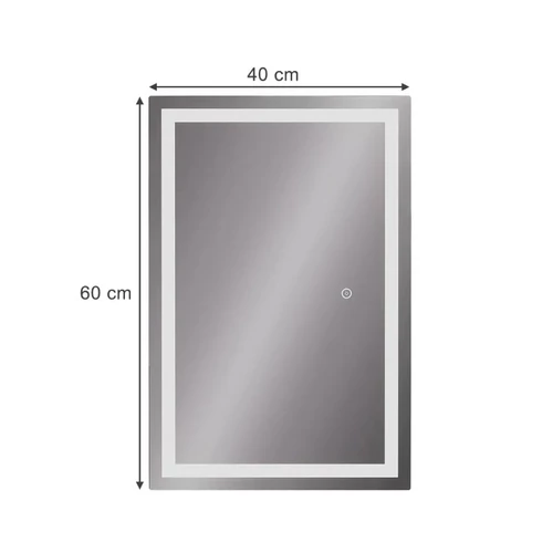 Vicco Miral LED-világításos fürdőszobai tükör – 60 × 40 × 2,8 cm