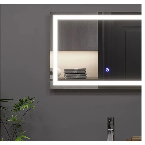 Vicco Miral LED-világításos fürdőszobai tükör – 60 × 40 × 2,8 cm