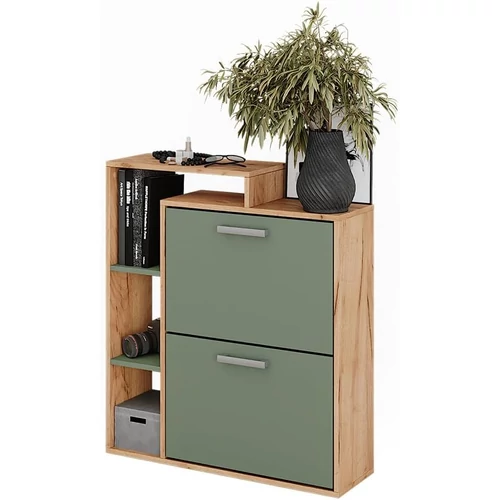 Vicco Orlando arany tölgy/zöld cipőszekrény – 80 × 90 × 24,2 cm