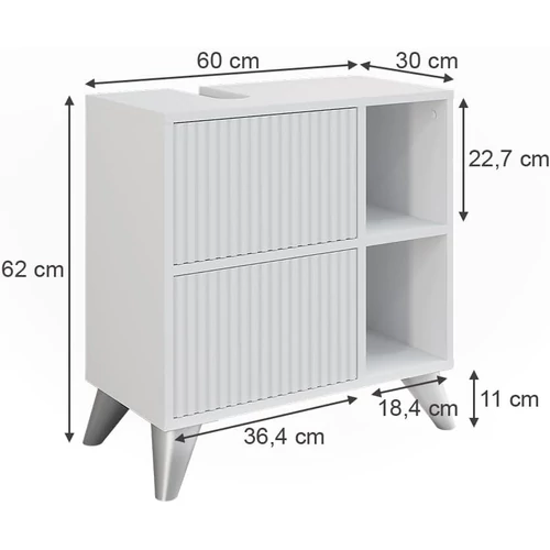 Vicco Leano fehér mosdó alatti szekrény – 60 × 62 × 30 cm