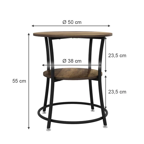 Vicco Quebec kisasztal / dohányzóasztal, 50 cm, rusztikus tölgy