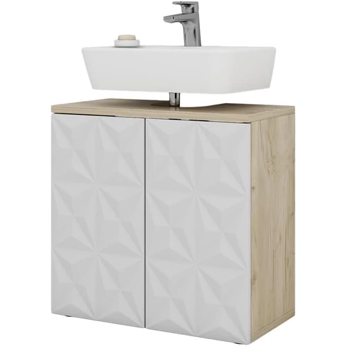 Vicco Edge mosdószekrény, 60 cm, fehér/tölgy