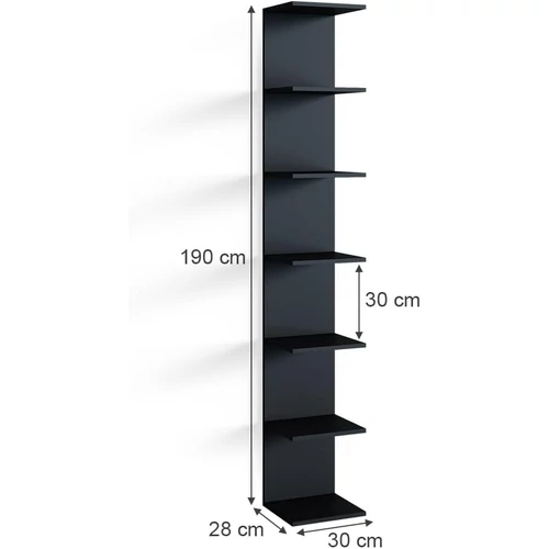 Vicco Paolo fali polc, fekete, 190 cm