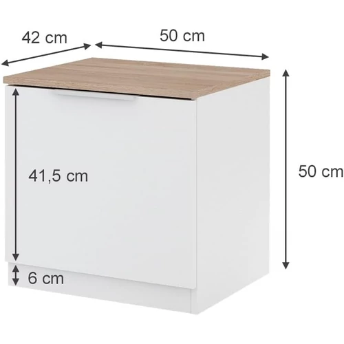 Vicco Betti éjjeliszekrény, fehér-sonoma, 50 cm 
