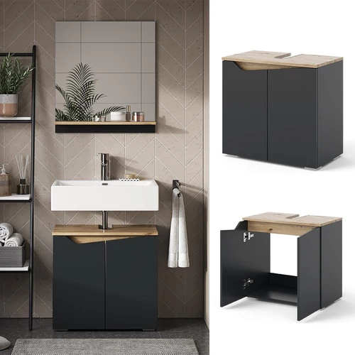 Vicco Marelle mosdószekrény, 60 cm, antracit/tölgy