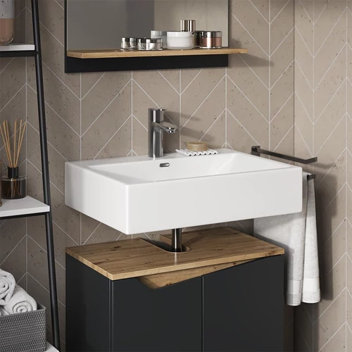 Vicco Marelle mosdószekrény, 60 cm, antracit/tölgy