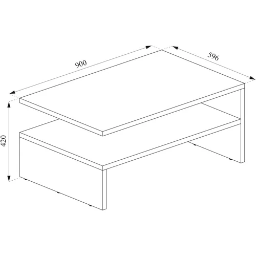 Vicco Amato dohányzóasztal, fehér / beton, 90 cm