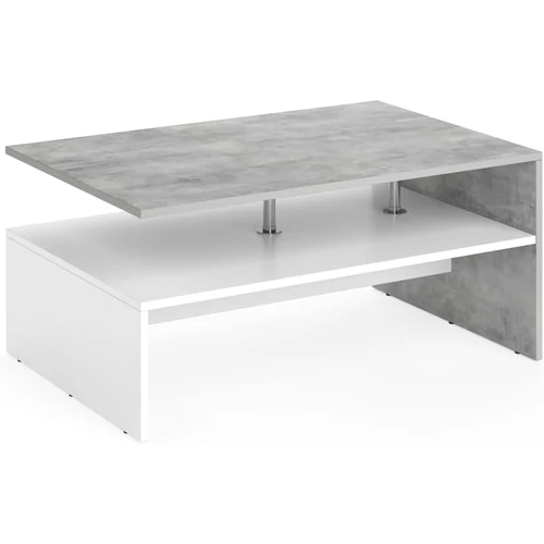 Vicco Amato dohányzóasztal, fehér / beton, 90 cm