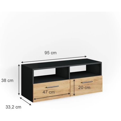 Vicco Diego TV állvány, 95 cm, antracit-tölgy