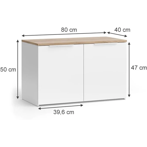 Vicco Wido komód, 80 cm, fehér-sonoma