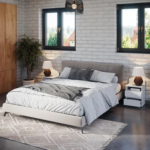 Vicco Monty 2 fiókos éjjeliszekrény szett, 2 db, fehér