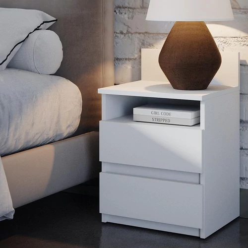 Vicco Monty 2 fiókos éjjeliszekrény szett, 2 db, fehér