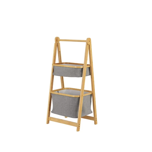 Bambusz létrapolc 2 tárolókosárral, 97 cm
