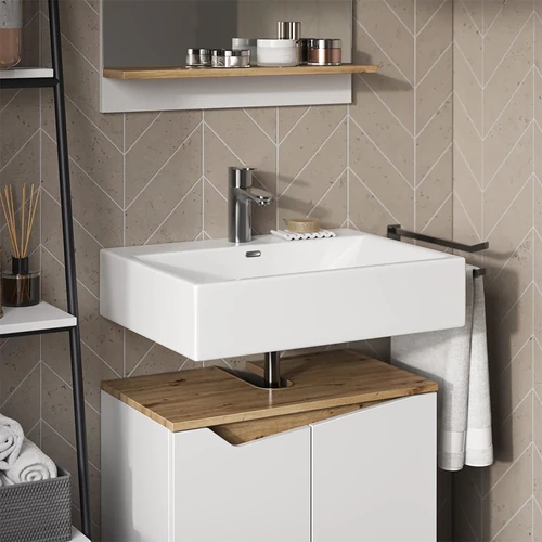 Vicco Marelle mosdószekrény, 60 cm, fehér/arrtisan tölgy