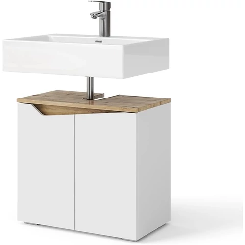 Vicco Marelle mosdószekrény, 60 cm, fehér/arrtisan tölgy