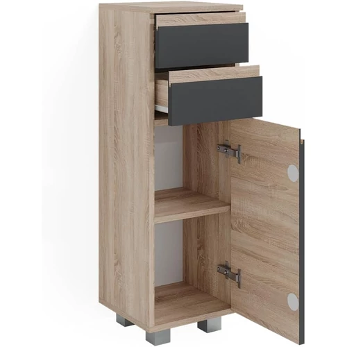 Vicco J-Shape midi szekrény, 95 cm, antracit-sonoma