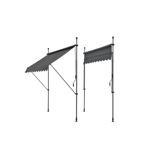 Napellenző erkélyre, teraszra kitekerhető, 240x180x200-300 cm, szürke 