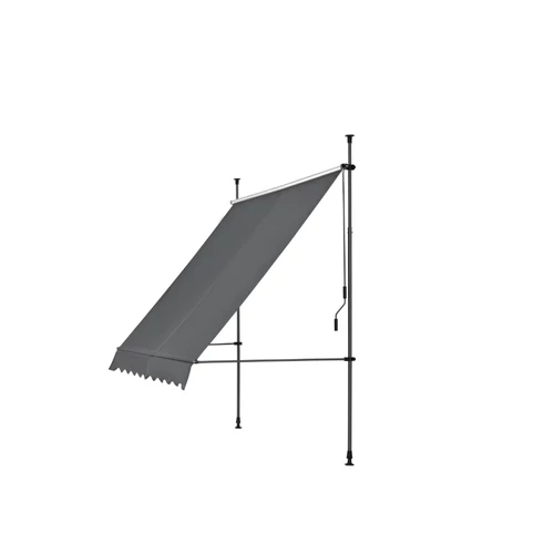 Napellenző erkélyre, teraszra kitekerhető, 240x180x200-300 cm, szürke 