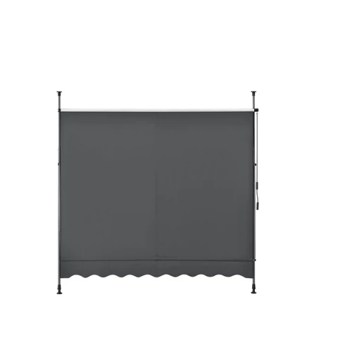 Napellenző erkélyre, teraszra kitekerhető, 240x180x200-300 cm, szürke 