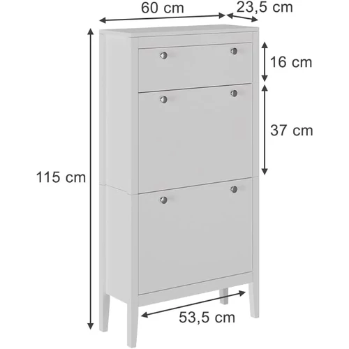 Vicco Aron fehér cipőtároló 60×115 cm – kompakt előszobabútor