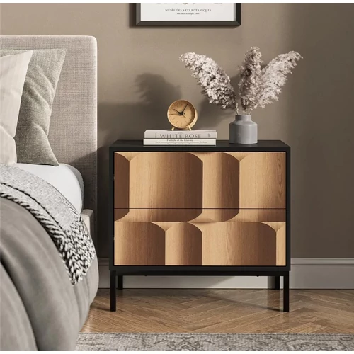 Vicco Eliza modern éjjeliszekrény szett – fekete-tölgy, 2 db, MDF