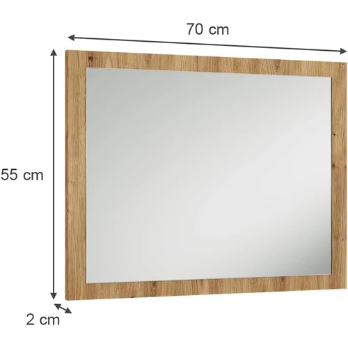 Vicco Selena – Tölgy dekor falitükör, 70 × 55 cm