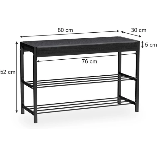 Vicco Borneo cipőpad, 80 cm, fekete