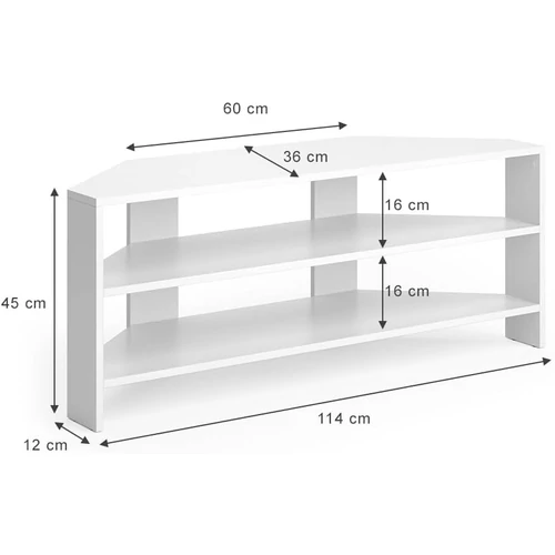 Vicco TV állvány, fehér, 114x45 cm