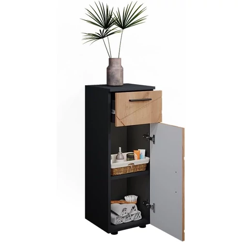 Vicco Irma mintás midi szekrény, 81 cm, antracit-tölgy