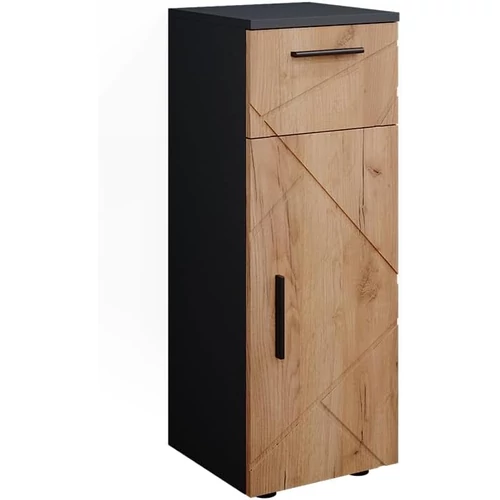 Vicco Irma mintás midi szekrény, 81 cm, antracit-tölgy