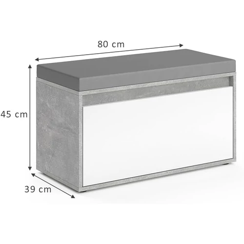 Vicco Iker pad, 80 cm, beton-fehér