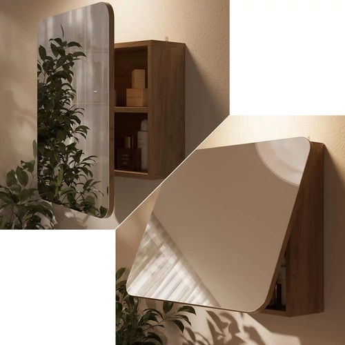 Vicco Zino arany tölgy fürdőszobai tükörszekrény–70×50×14 cm