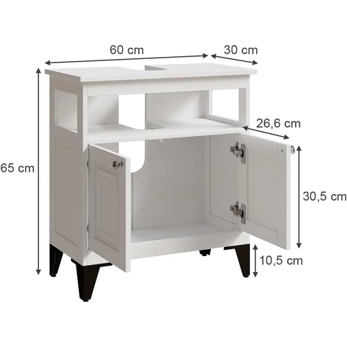 Vicco Vanity fehér fürdőszobai mosdószekrény–60×65×30 cm