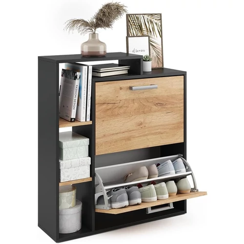 Vicco Orlando arany tölgy/antracit cipőszekrény – 80 × 90 × 24,2 cm