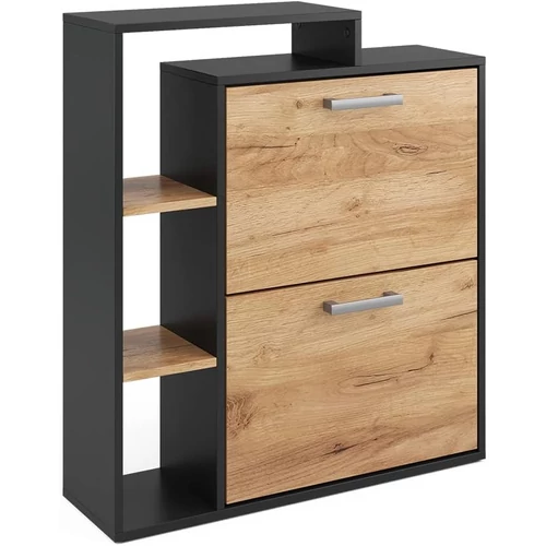 Vicco Orlando arany tölgy/antracit cipőszekrény – 80 × 90 × 24,2 cm