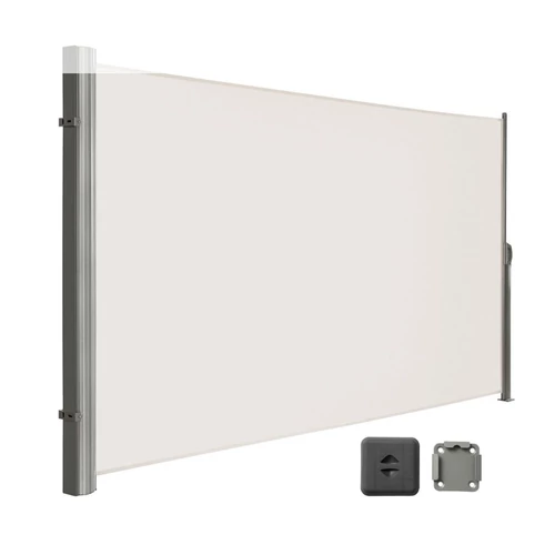 Kültéri kihúzható szélfogó, térelválasztó–160×400 cm,bézs