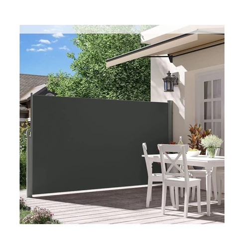 Kültéri kihúzható szélfogó, térelválasztó–160×450 cm, antracit