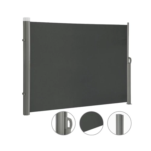 Kültéri kihúzható szélfogó, térelválasztó–160×450 cm, antracit