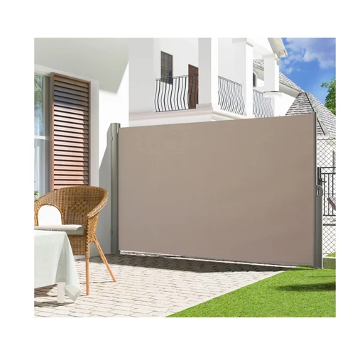 Kültéri kihúzható szélfogó, térelválasztó–160×400 cm,taupe